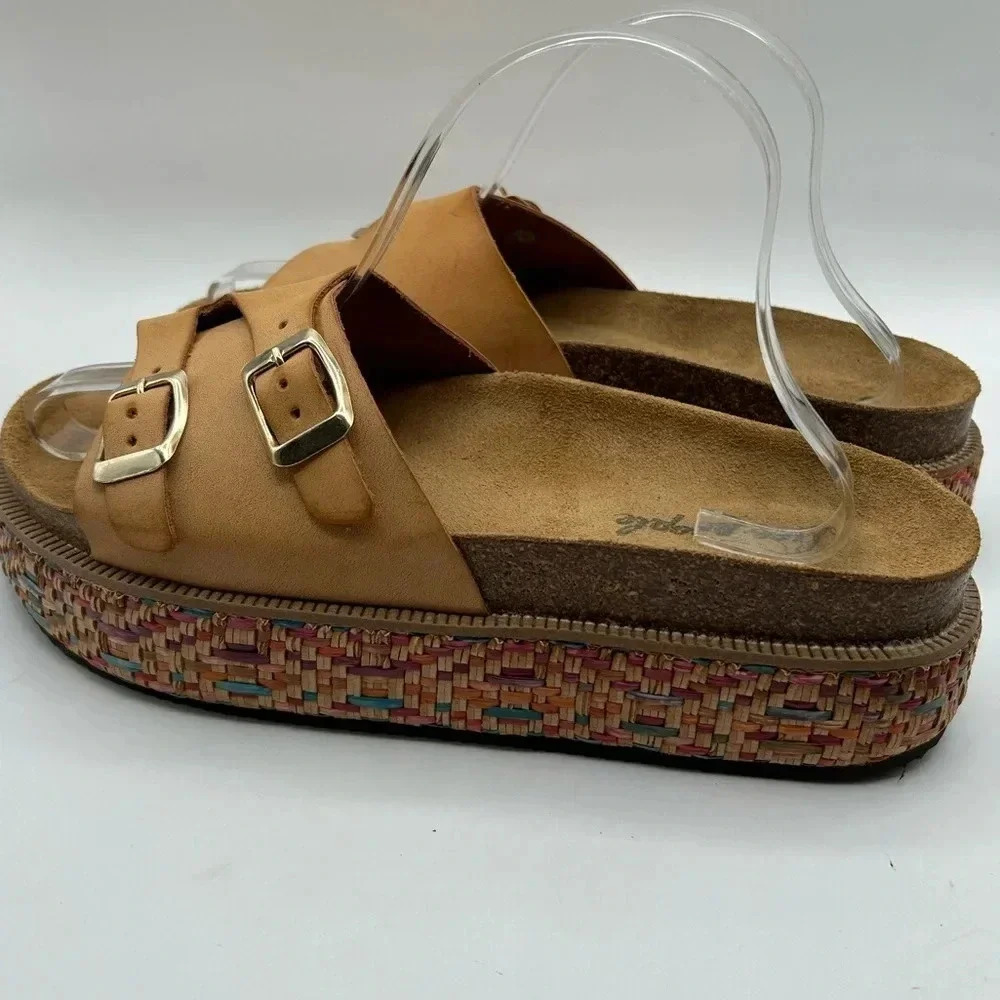 Free People Caravelle Cork Footbed Leather Platform Sandal Boho Size 9.5 - Picture 9 of 11